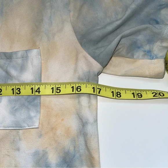 ZYIA Hendrix Dusk Go To Pocket Blue & Orange Tie-dye V-neck Tee Small Women’s - Picture 8 of 11